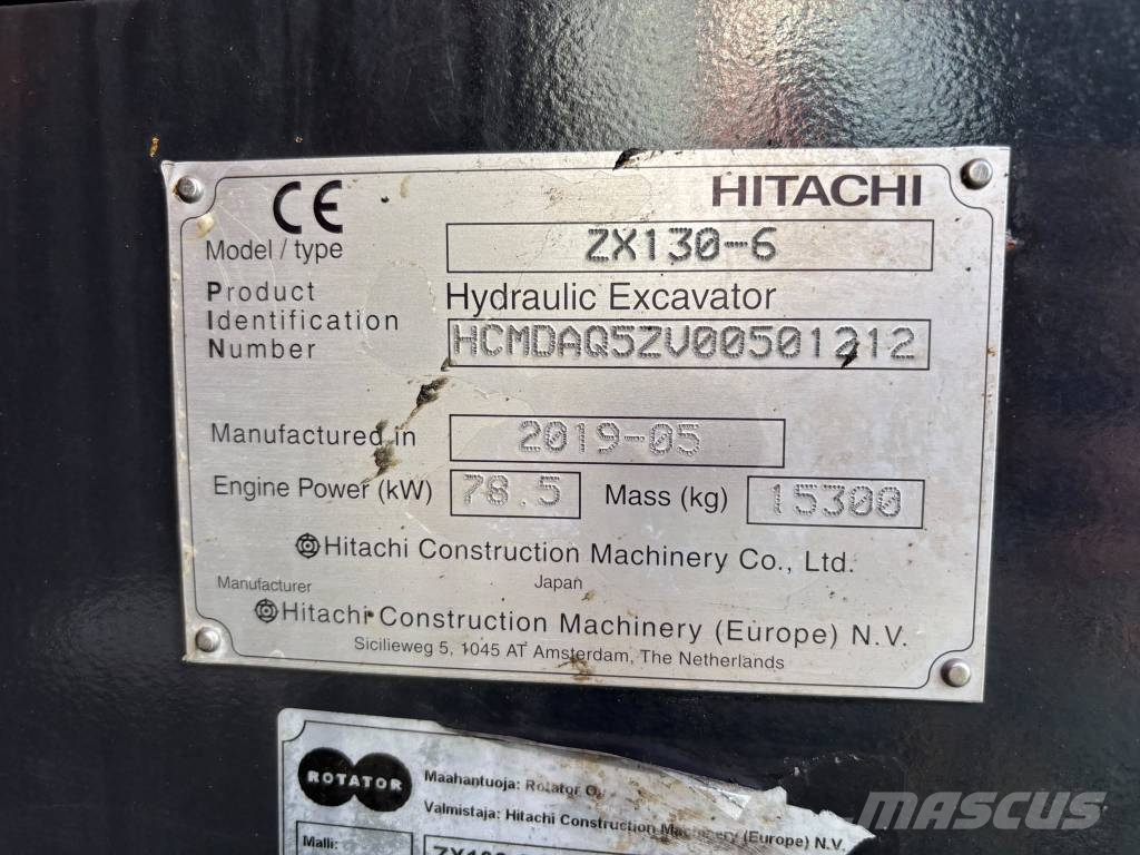 Hitachi ZX 130-6 / Engcon, Rasvari, Lämmitin Raupenbagger