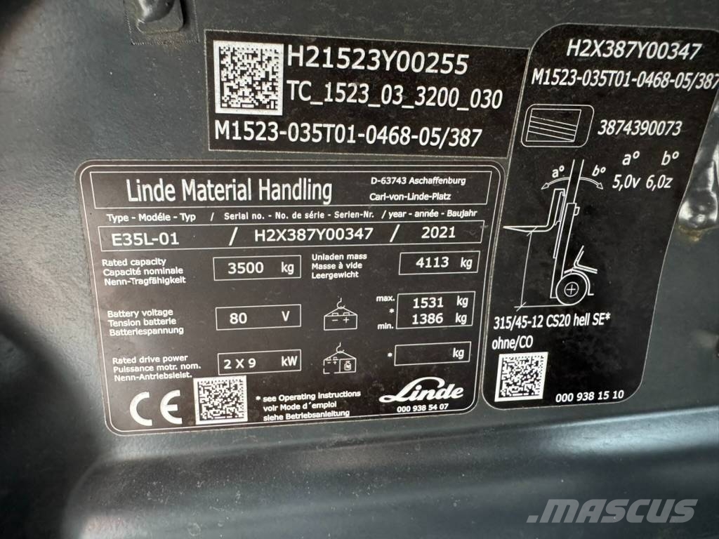Linde E 35 L (Lithium) Električni viljuškari