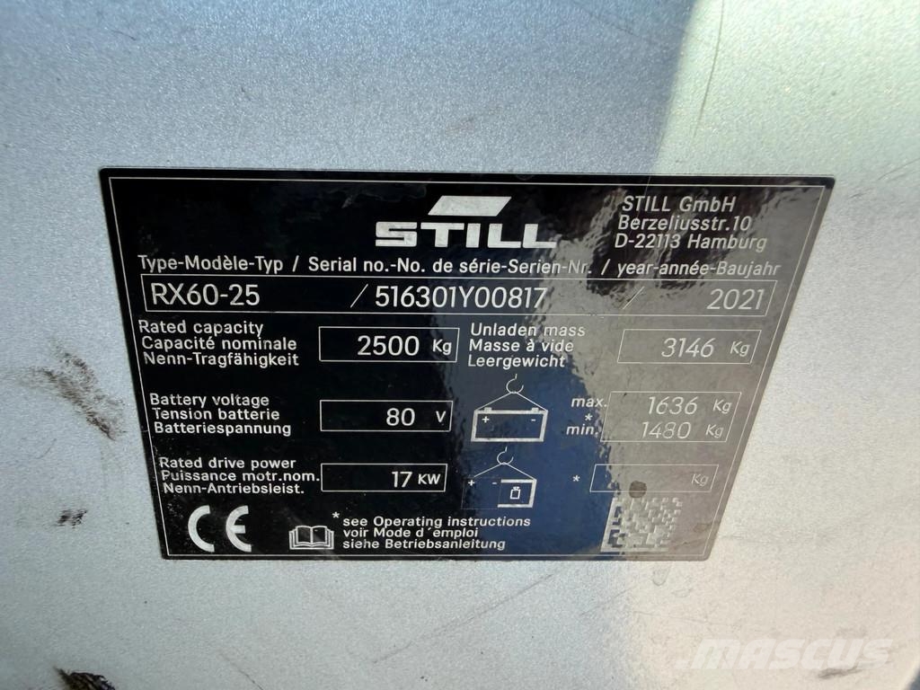 Still RX60-25 ST Sideshift Ext. Forks 1874hrs Muut haarukkatrukit