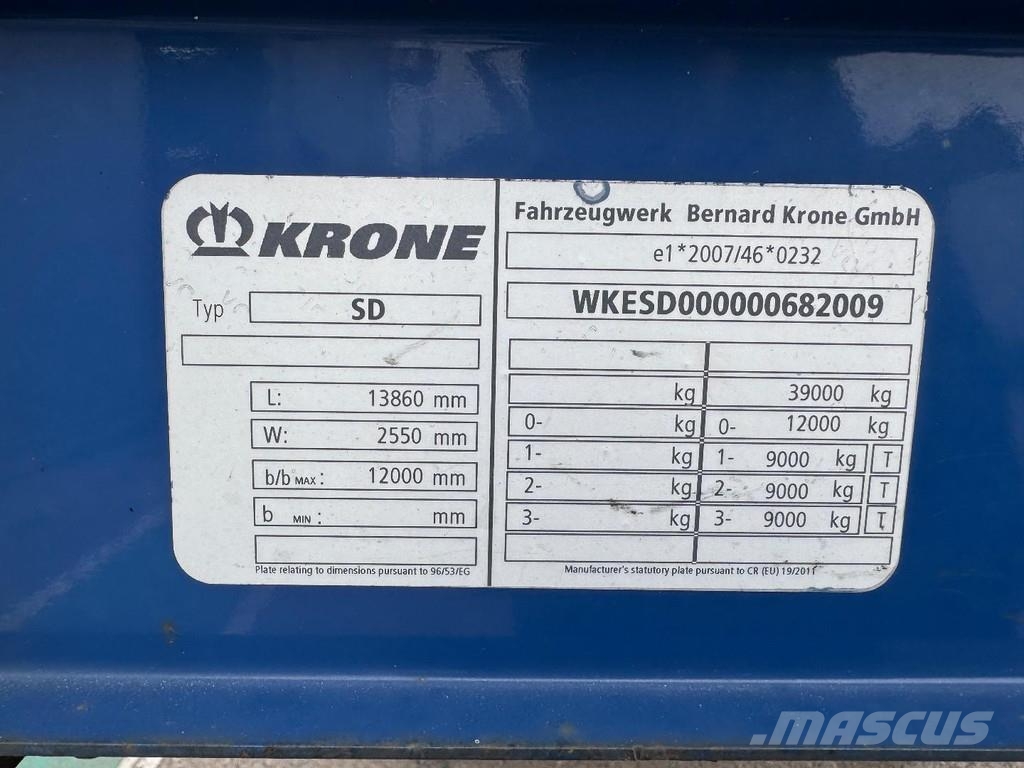 Krone 3 AXLE SAF + SLIDING ROOF Tentpoolhaagised