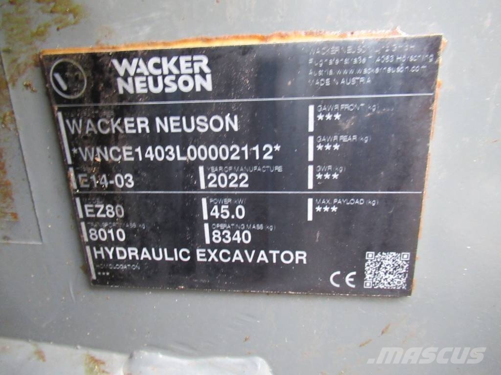 Wacker Neuson EZ 80 حفارات وسط 7 طن - 12 طن