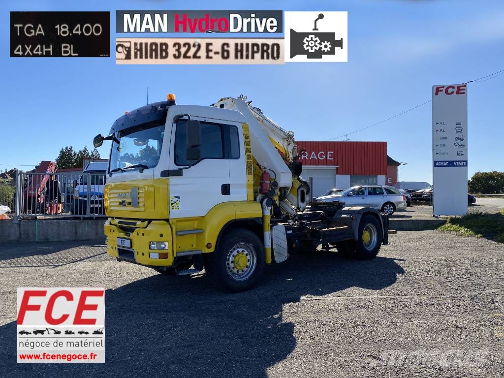 MAN TGA 18.400 HydroDrive 4x4 H-B/L HIAB 322-E6 中古トラクターヘッド | トレーラーヘッド