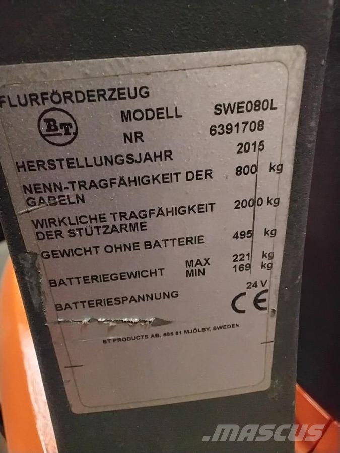 BT SWE 080L Nisko podizni električni viličar
