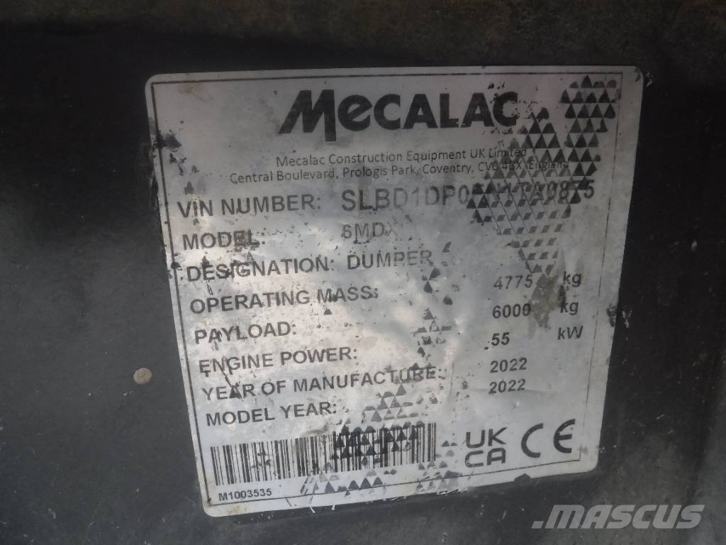 Mecalac 6 MDX Dumpers εργοταξίου