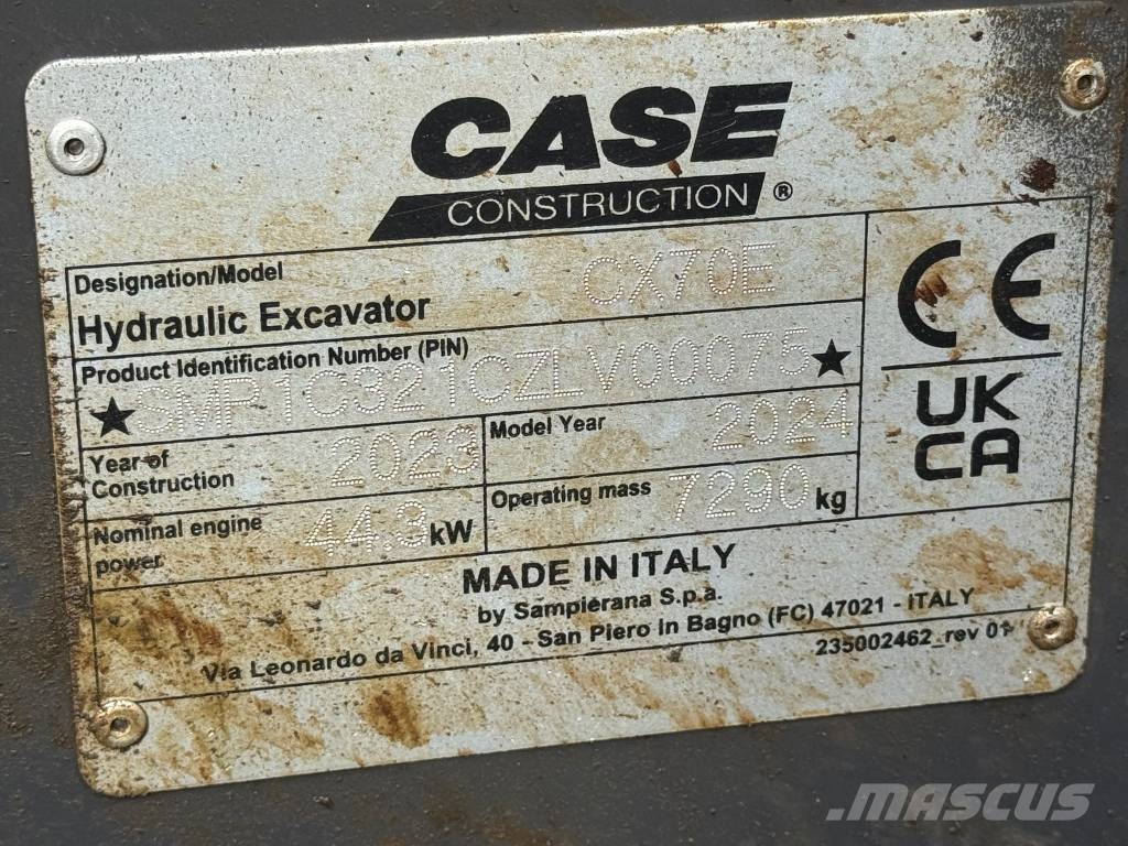 CASE CX 70 E Mini pelle 7t-12t