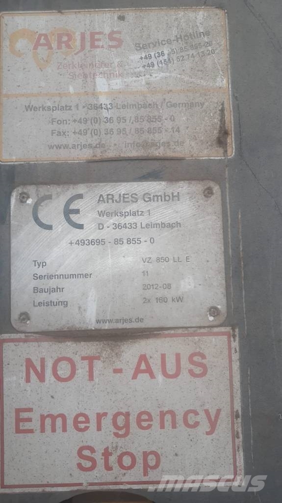 Arjes VZ 850 LL E electric shredder schredder compactor Trituradoras de deshechos