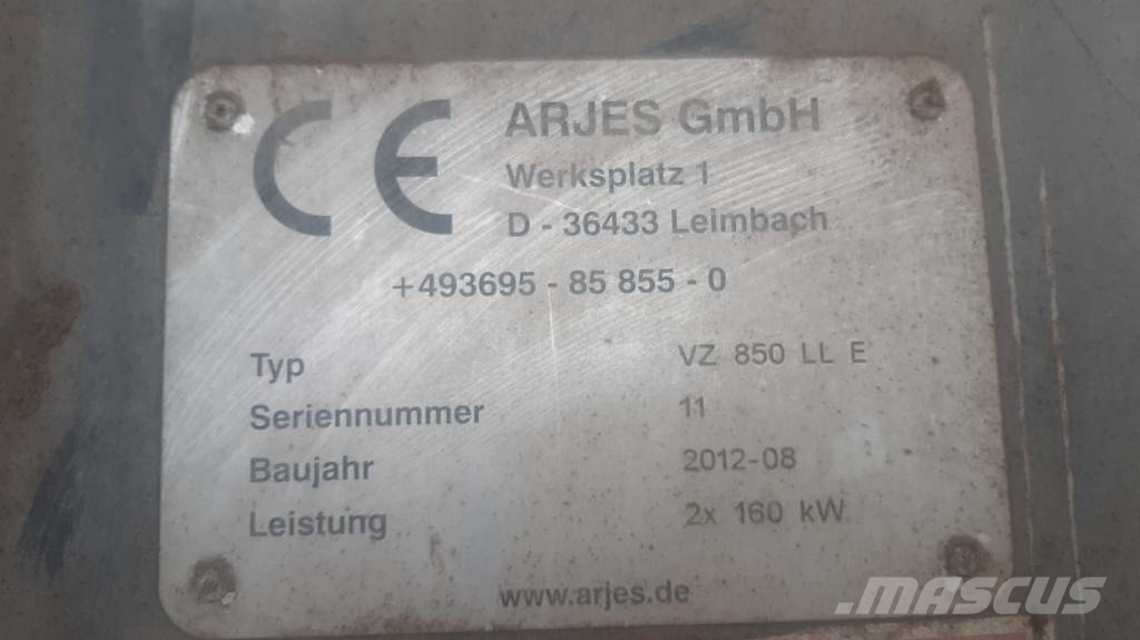 Arjes VZ 850 LL E electric shredder schredder compactor Trituradoras de deshechos