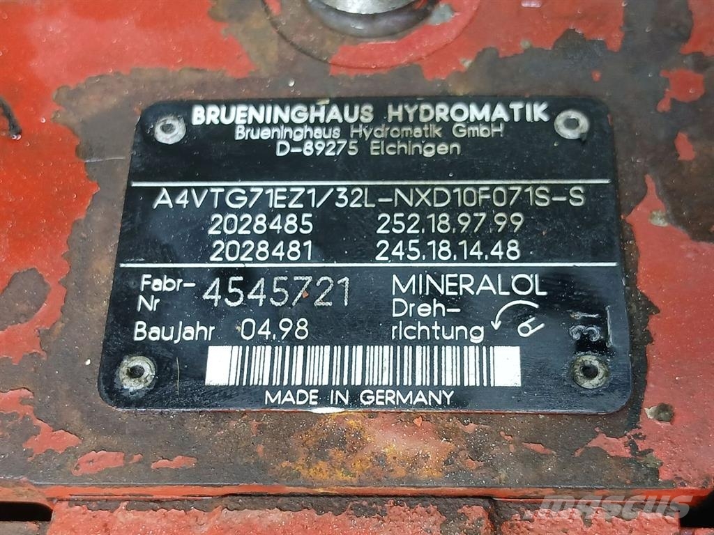 Brueninghaus Hydromatik A4VTG71EZ1/32L-Drive pump/Fahrpumpe/Rijpomp هيدروليات