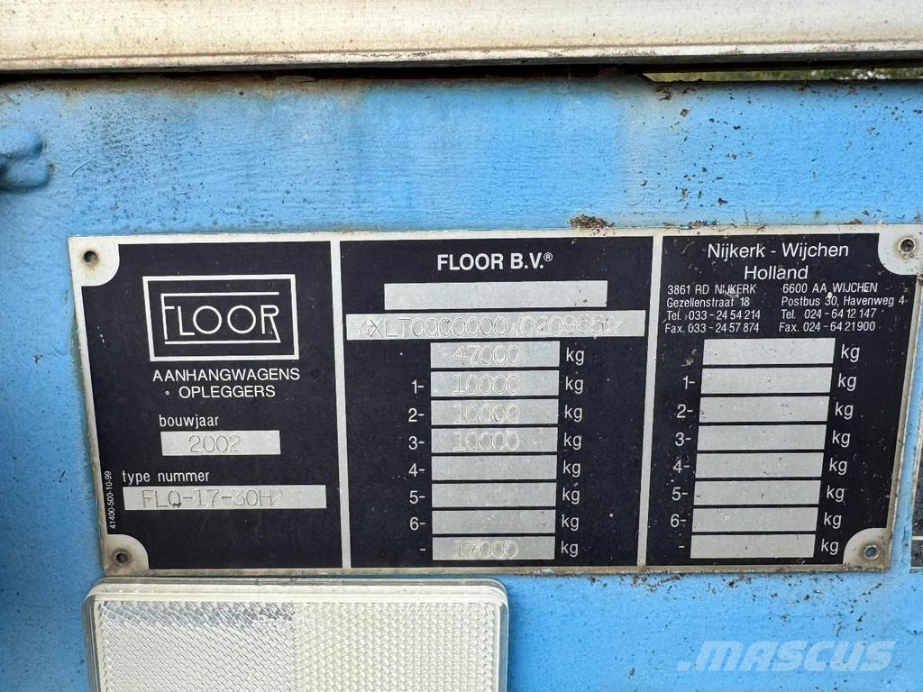 Floor FLO-17-30H2 3 AXLE SAF + KENNIS R-24 CRANE Madelpoolhaagised