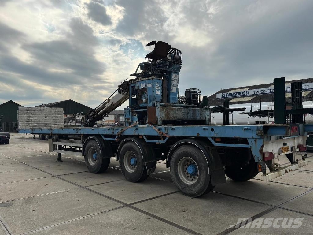 Floor FLO-17-30H2 3 AXLE SAF + KENNIS R-24 CRANE Valníkové návesy/Návesy sa sklápacím bočnicami