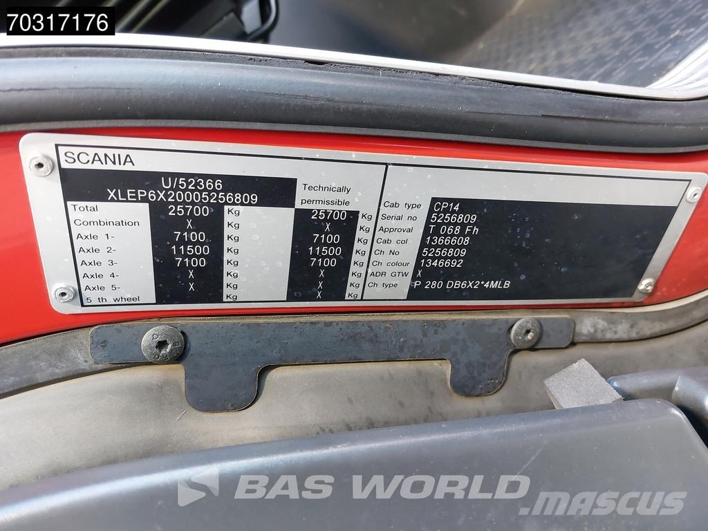Scania P280 6X2 2500kg Ladebordwand Curtains Full Air Lif Lastbil - Gardin