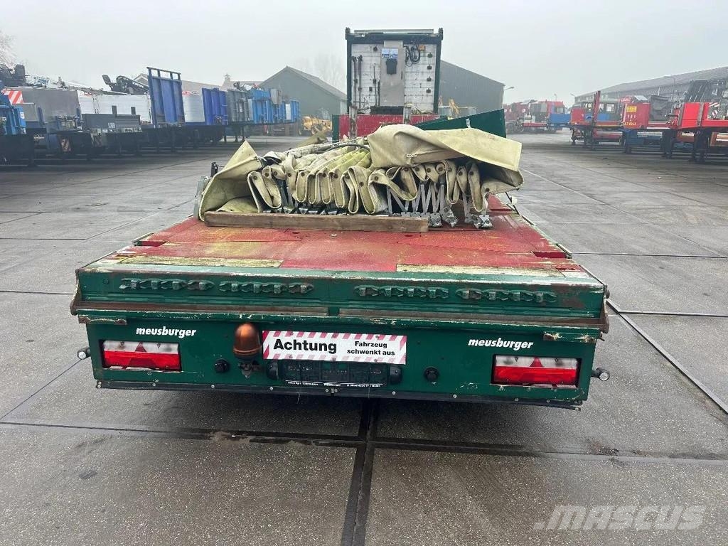 Meusburger 4 AXLE STEERING - DOUBLE EXTENDABLE UP TO 28 M - E نصف مقطورة مسطحة منخفضة