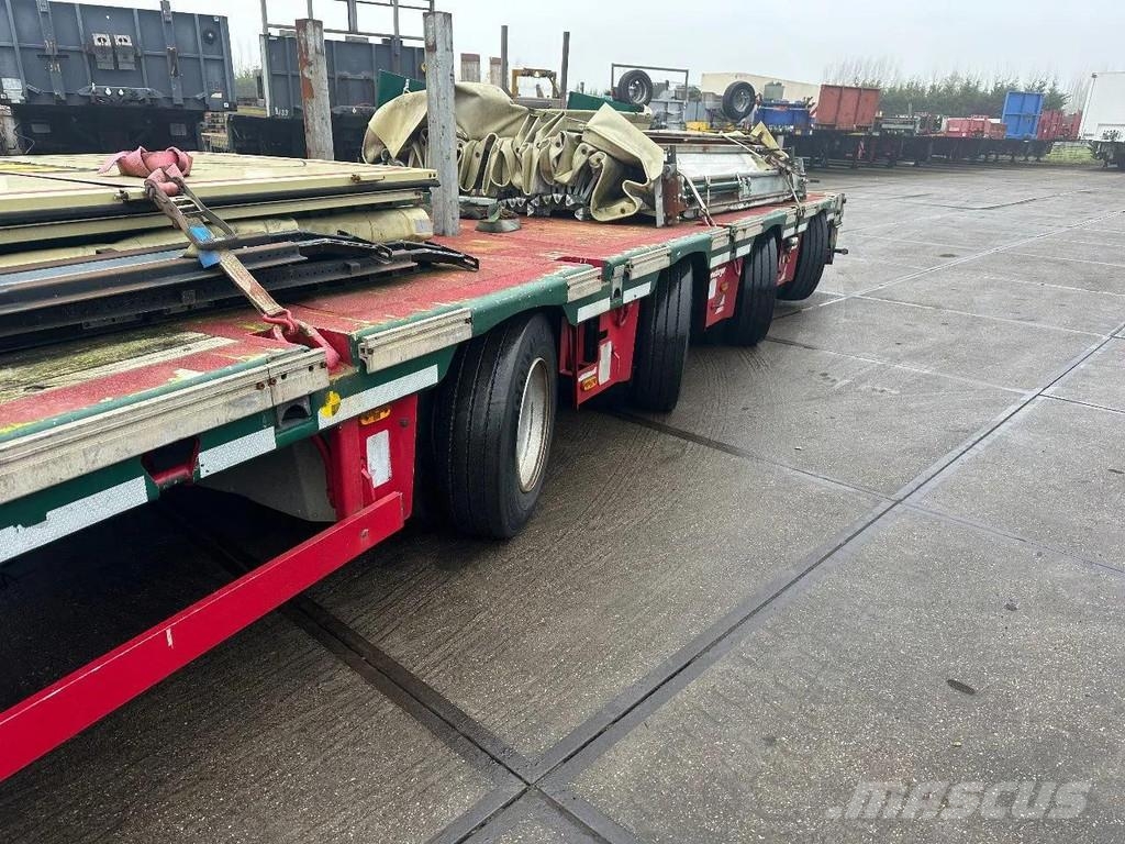Meusburger 4 AXLE STEERING - DOUBLE EXTENDABLE UP TO 28 M - E نصف مقطورة مسطحة منخفضة