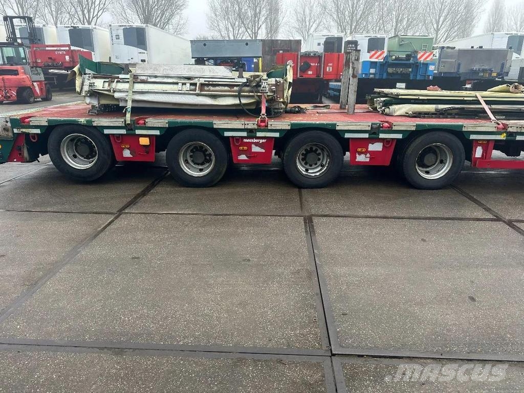 Meusburger 4 AXLE STEERING - DOUBLE EXTENDABLE UP TO 28 M - E نصف مقطورة مسطحة منخفضة