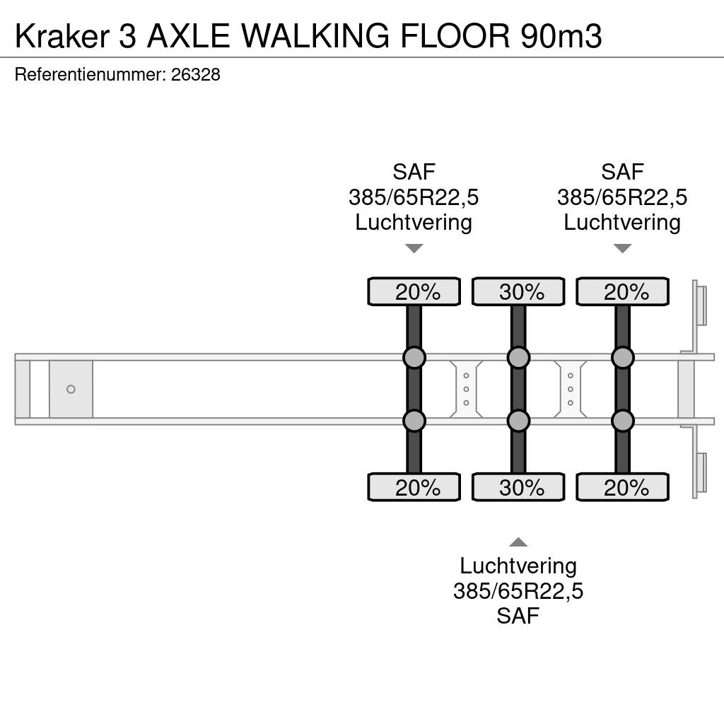 Kraker 3 AXLE WALKING FLOOR 90m3 Cajas de piso oscilante