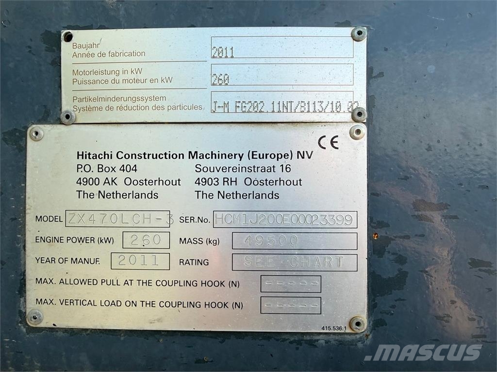 Hitachi ZX470 LCH-3 Excavadoras de cadenas