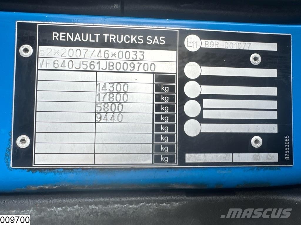 Renault D 14 210 EURO 6, Steel suspension Camiones caja cerrada
