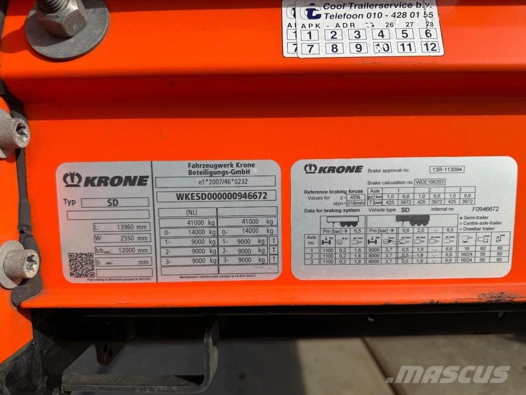 Krone 3 AXLE BPW + SLIDING ROOF Ημιρυμούλκες Κουρτίνα
