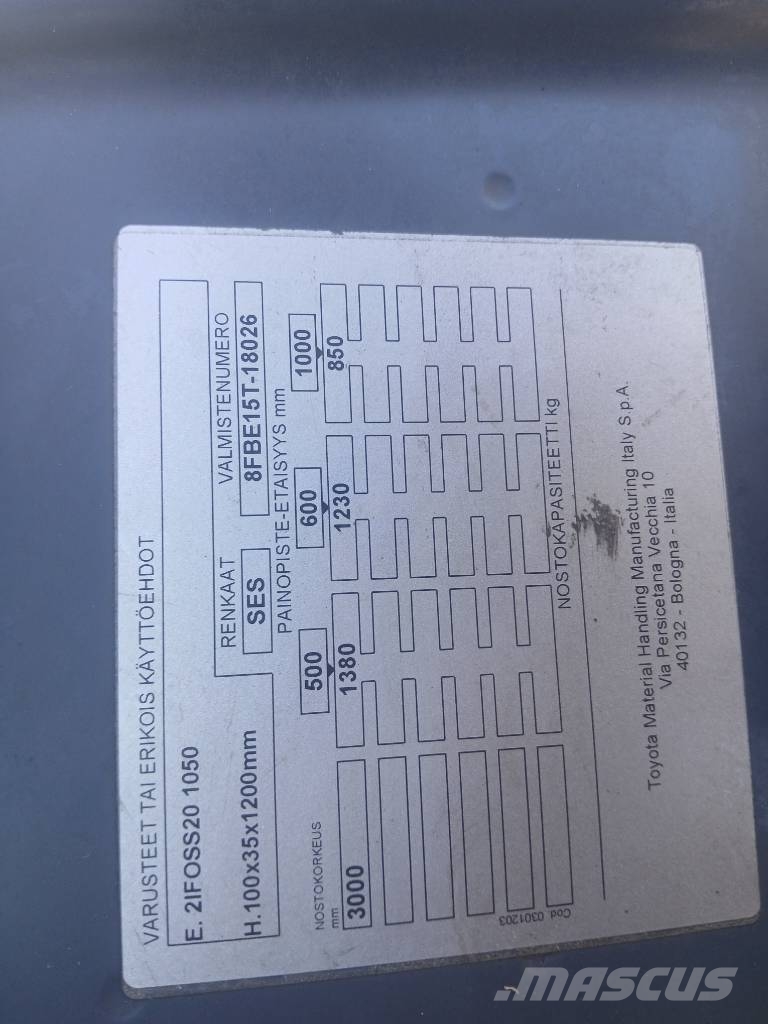 Toyota 8FBE15T Ηλεκτρικά περονοφόρα ανυψωτικά κλαρκ