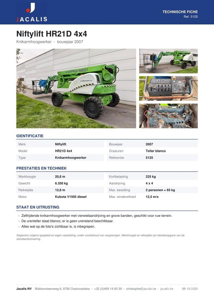Niftylift HR21D 4x4 Zglobne podizne platforme