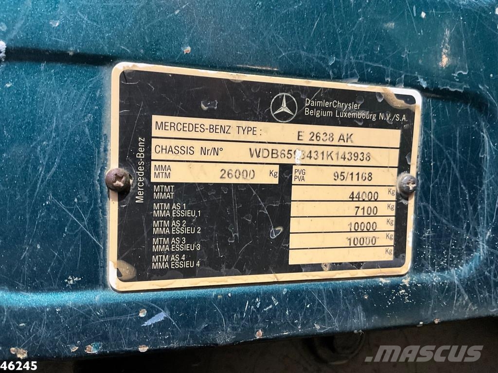 Mercedes-Benz 2638 AK V8 6x6 Manual Full steel suspension Meille Camion benne