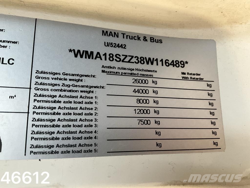 MAN TGS 26.400 Euro 5 Meiller 20 Ton haakarmsysteem Kotalni prekucni tovornjaki