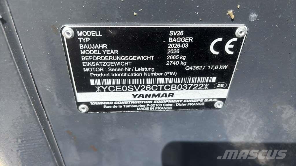 Yanmar SV26 Mini bageri < 7t