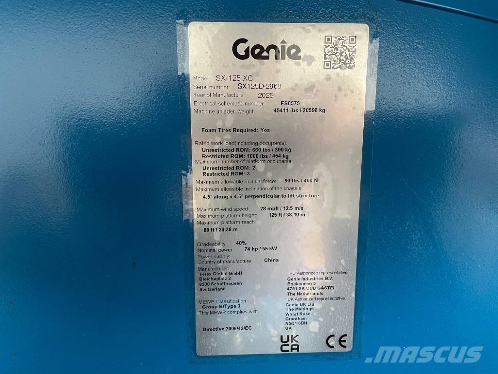 Genie SX 125XC NEW SX-125XC 40m boom lift STAGE V رافعات سلة تلسكوبية