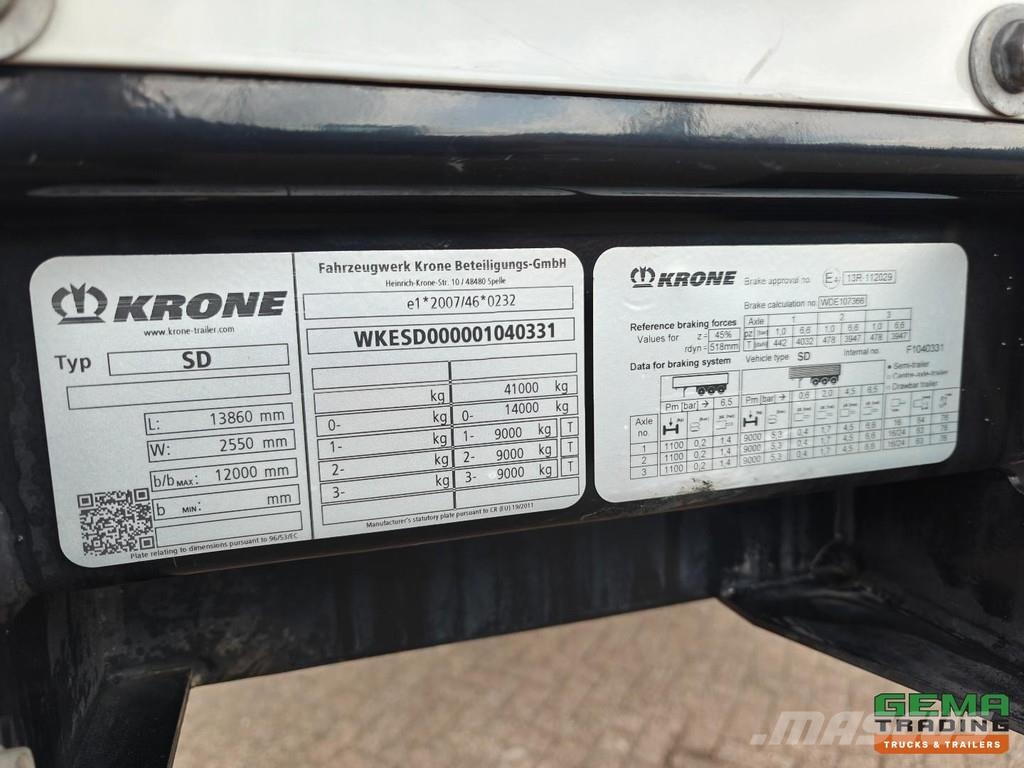 Krone SD Sliding Curtains/Roof - KroneSafeCurtain - Spar Semi-remorca speciala