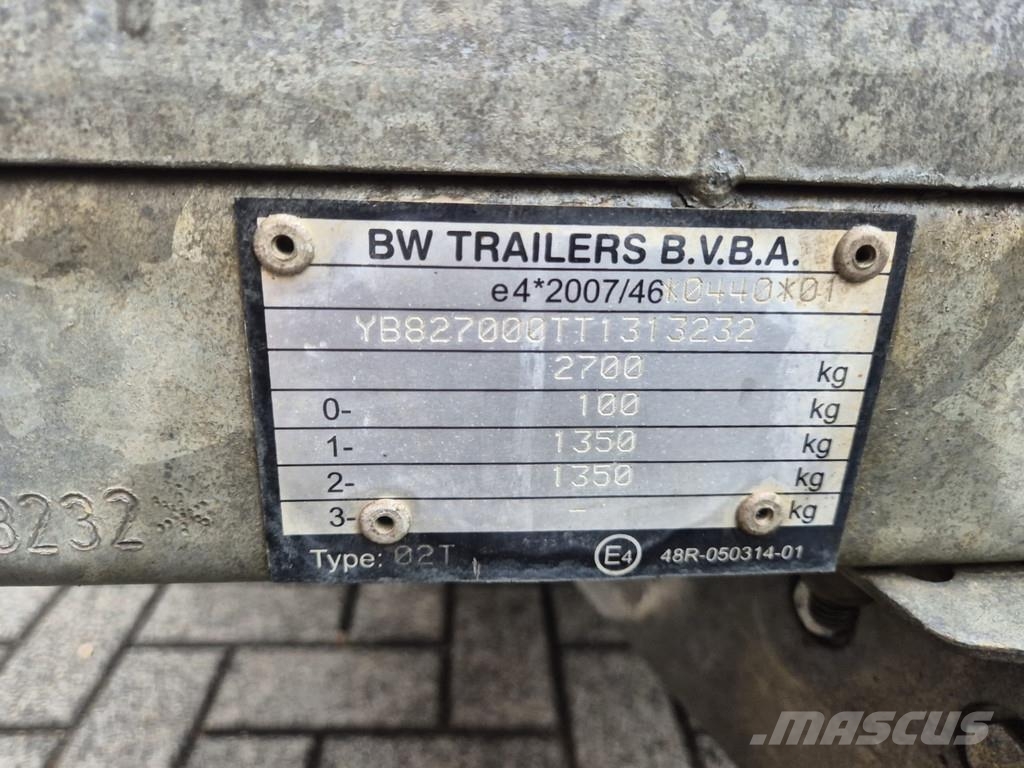 BW Trailer 2700 Trailer 2700 Vlakke laadvloer