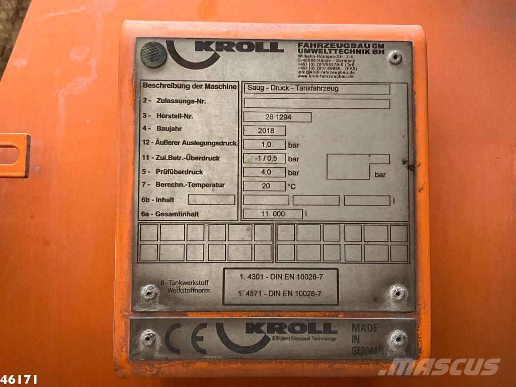 Mercedes-Benz Actros 2546 Euro 6 Kroll Combi kolkenzuiger Combi / vacuum trucks
