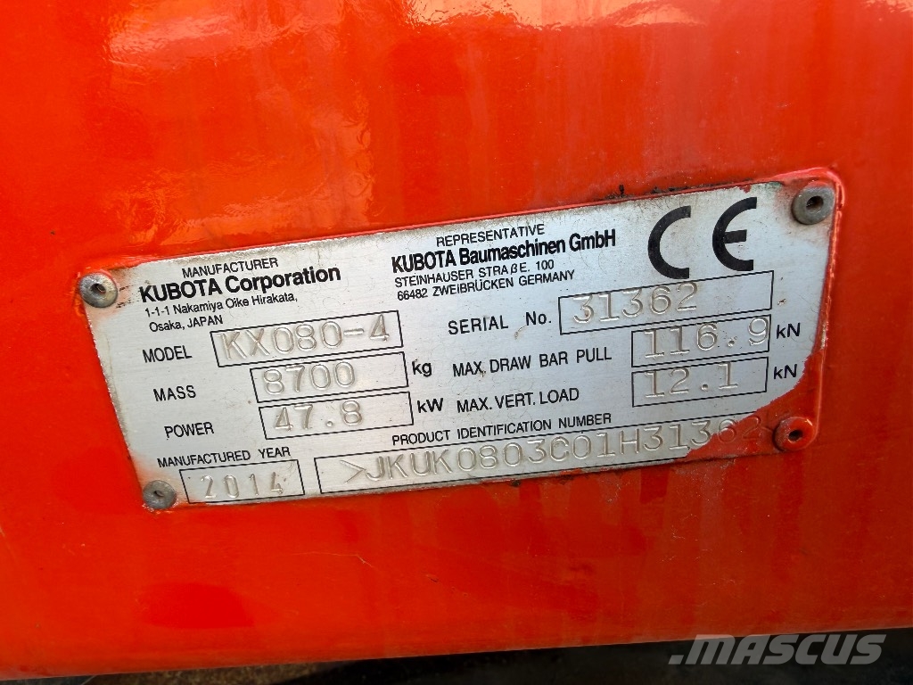 Kubota KX 080-4 3piece Boom Verstellausleger A/C Midi excavators 7t - 12t