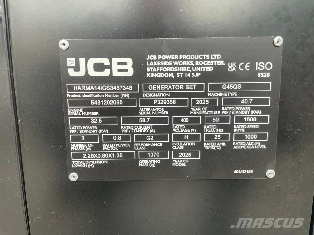 JCB G45QS Diesel Generatoren