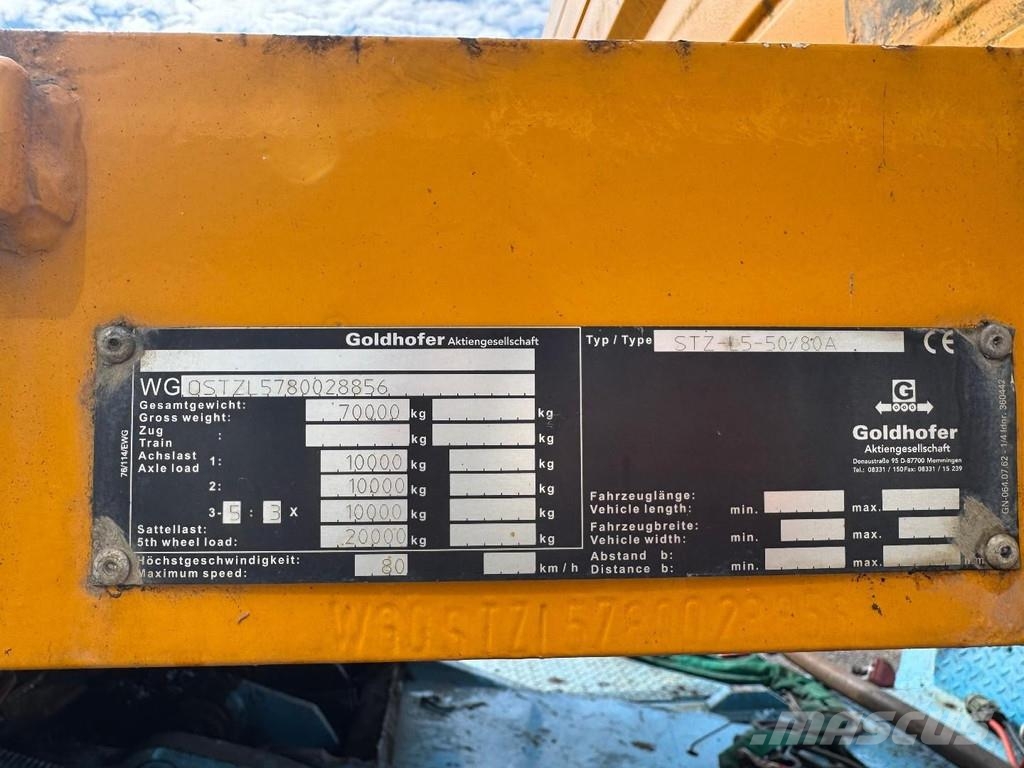 Goldhofer STZ-L5-50/80A 8,13M EXTENDABLE + 5 AXLE STEERING + Diepladers