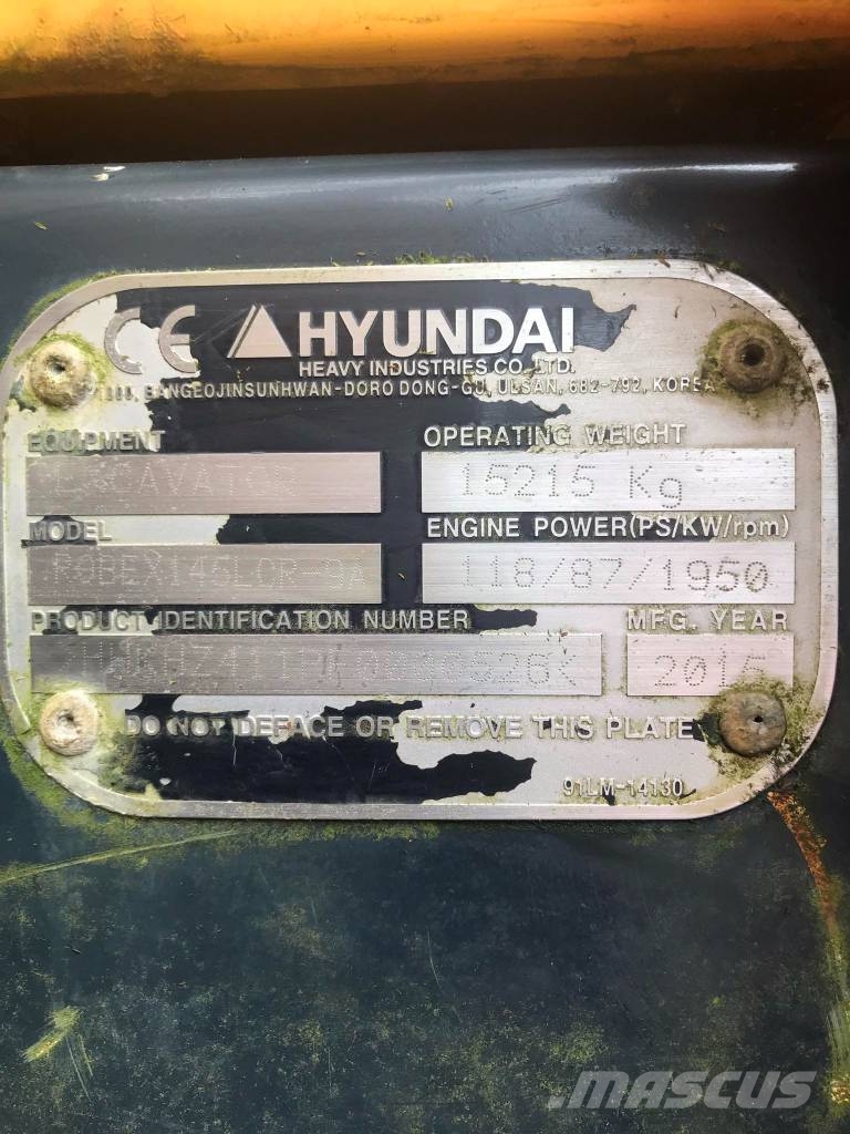 Hyundai Robex 145 LCR-9AL Roomikekskavaatorid