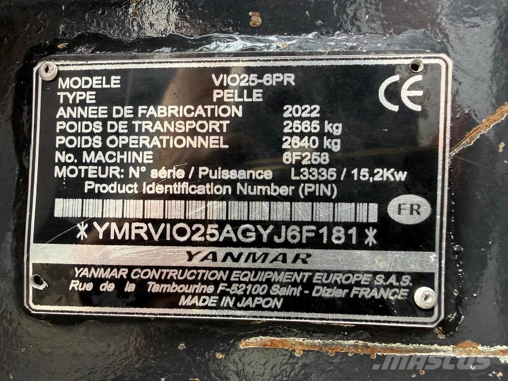 Yanmar Vio25-6 Мини екскаватори < 7 т