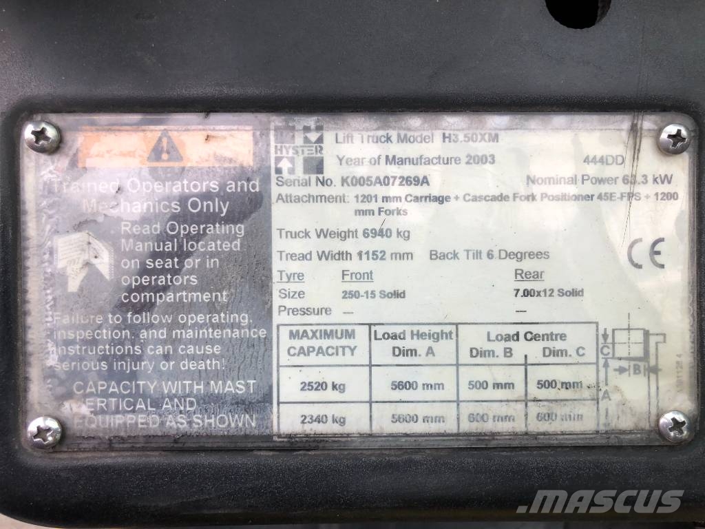 Hyster H 3.50 XM V-3244  EO 液化石油氣LPG卡車