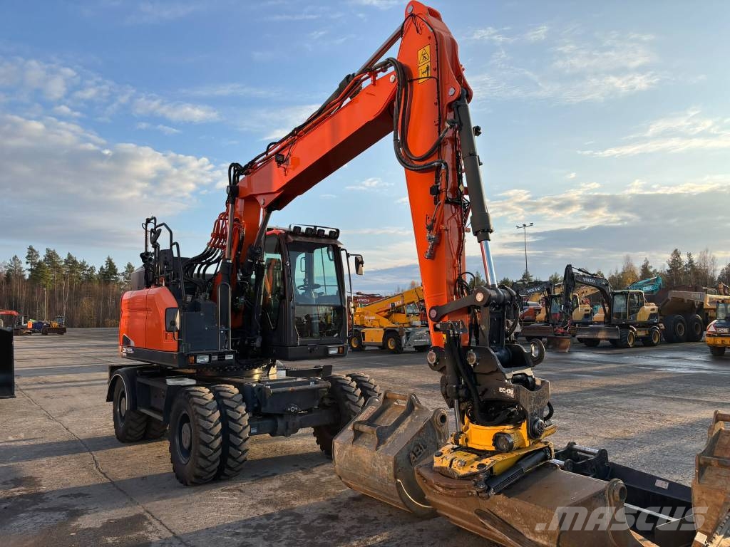 Doosan DX 165 W-5 / 3D, Engcon, Rasvari, 6 Lisälaitetta Колесни екскаватори