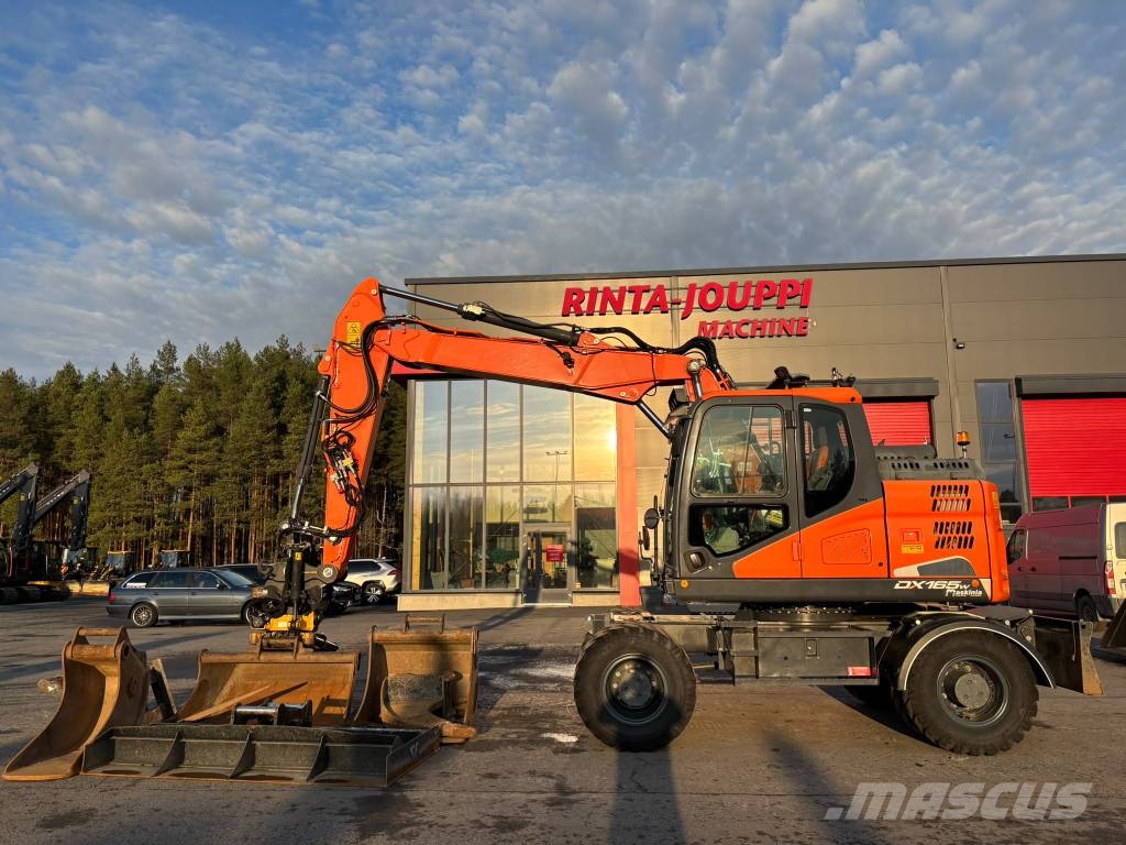 Doosan DX 165 W-5 / 3D, Engcon, Rasvari, 6 Lisälaitetta Колесни екскаватори