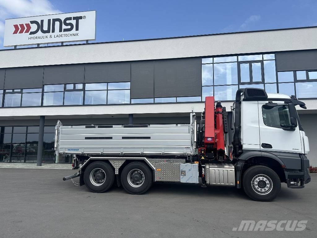 Mercedes-Benz Arocs 3351 6x4 + HMF 2820-K5 Ladekran + Kipper Автокранове