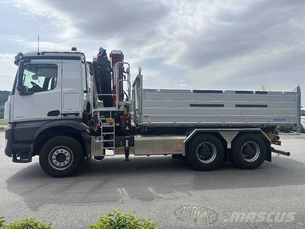 Mercedes-Benz Arocs 3351 6x4 + HMF 2820-K5 Ladekran + Kipper Автокранове