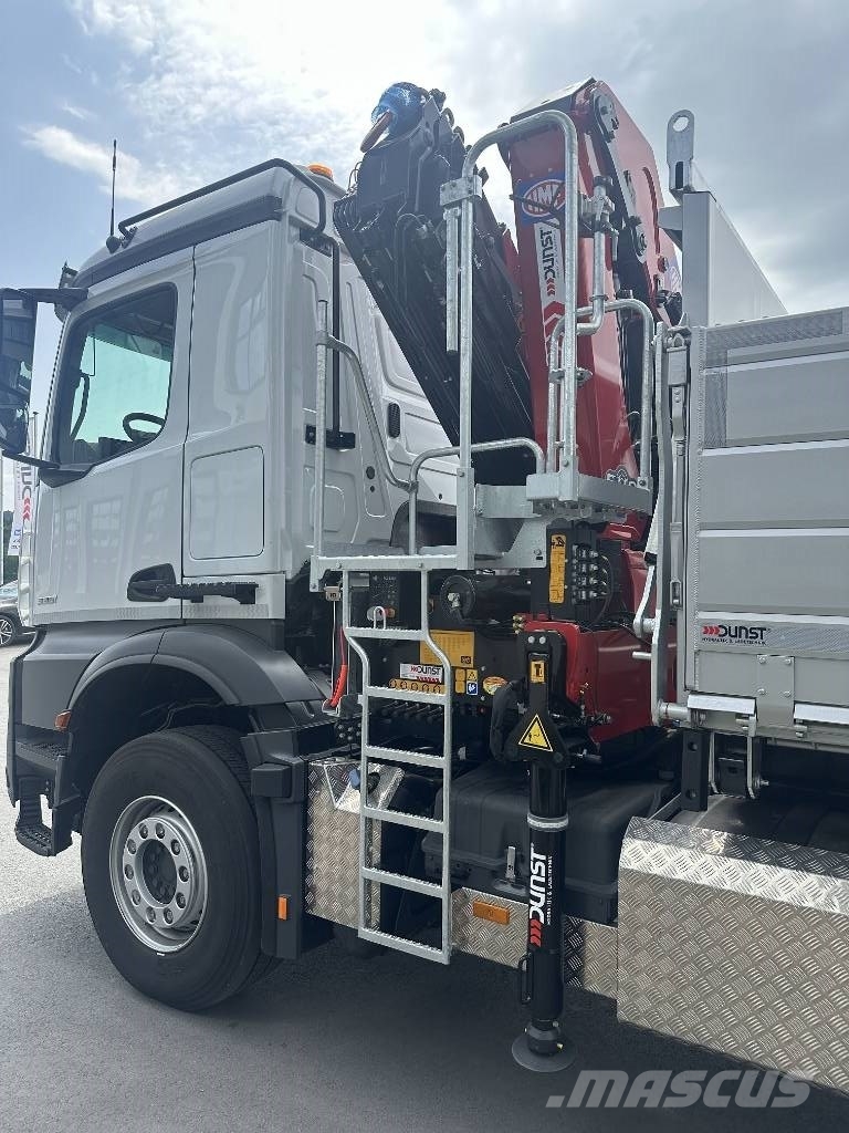 Mercedes-Benz Arocs 3351 6x4 + HMF 2820-K5 Ladekran + Kipper Автокранове