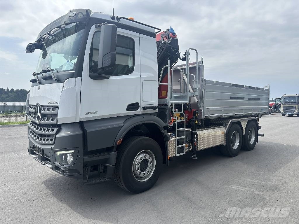 Mercedes-Benz Arocs 3351 6x4 + HMF 2820-K5 Ladekran + Kipper Автокранове