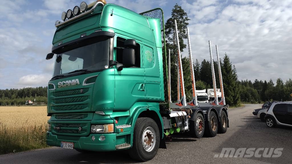 Scania R730 8x4 rautajouset, puuvarustus EURO 5 Transporte de madera