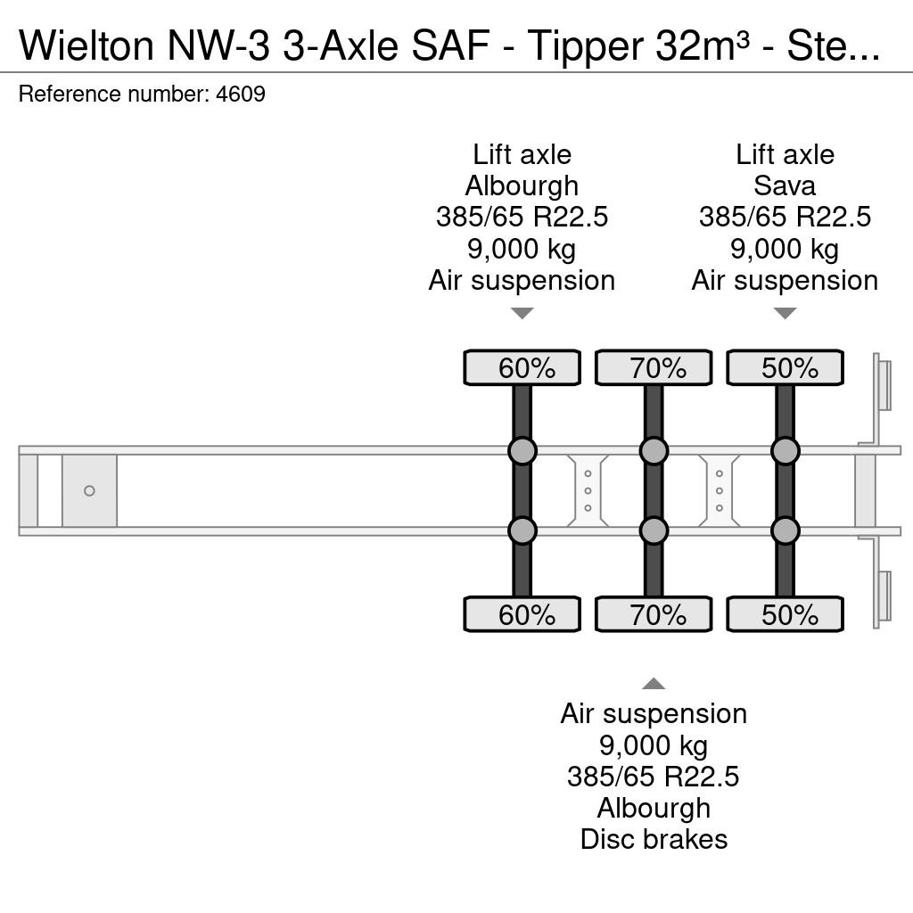 Wielton NW-3 3-Axle SAF - Tipper 32m³ - Steel/Steel - Doub Semi-trailer med tip