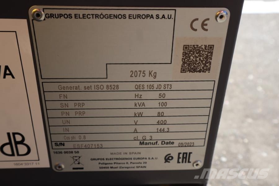 Atlas Copco QES 105 JD ST3 Valid inspection, Diesel, 105 kVA Дизельні генератори