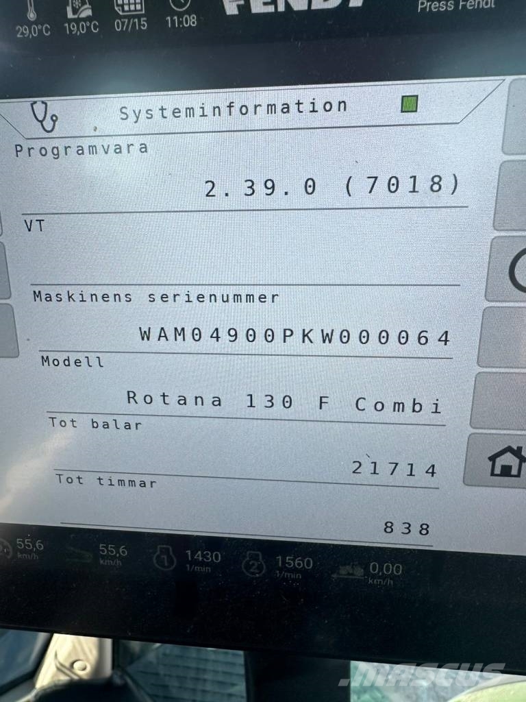 Fendt Rotana 130 F Combi ラウンドベーラー
