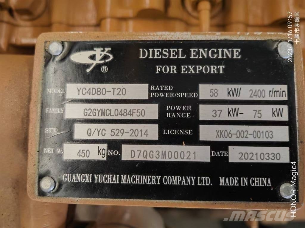 yuchal yc4d80-t20 Diesel Engine for Construction M Motorer