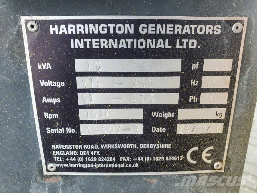 Harrington 10 kVA Stromerzeuger Dieselgenerator Agregaty prądotwórcze Diesla