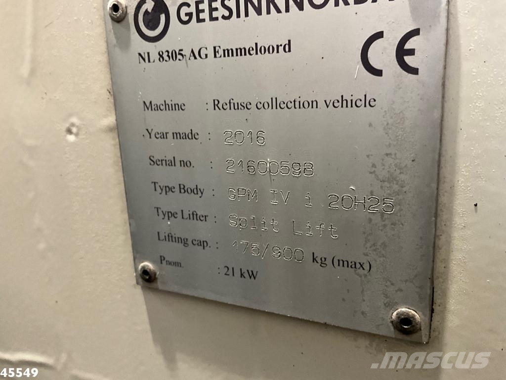 DAF FAG CF 330 Euro 6 Geesink 20m³ Camiones de basura